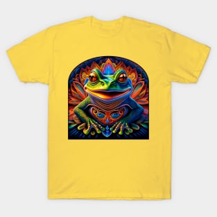 Froggy Animal Spirit (28) - Trippy Psychedelic Frog T-Shirt